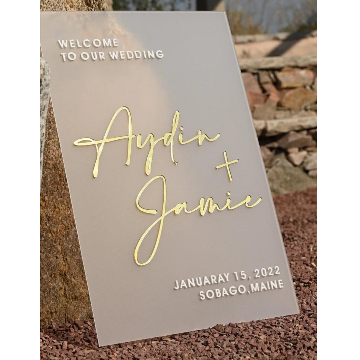 Frosted Acrylic Wedding Welcome Sign